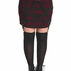 Banned Apparel Banned Rhan Skirt Burgundy Tartan