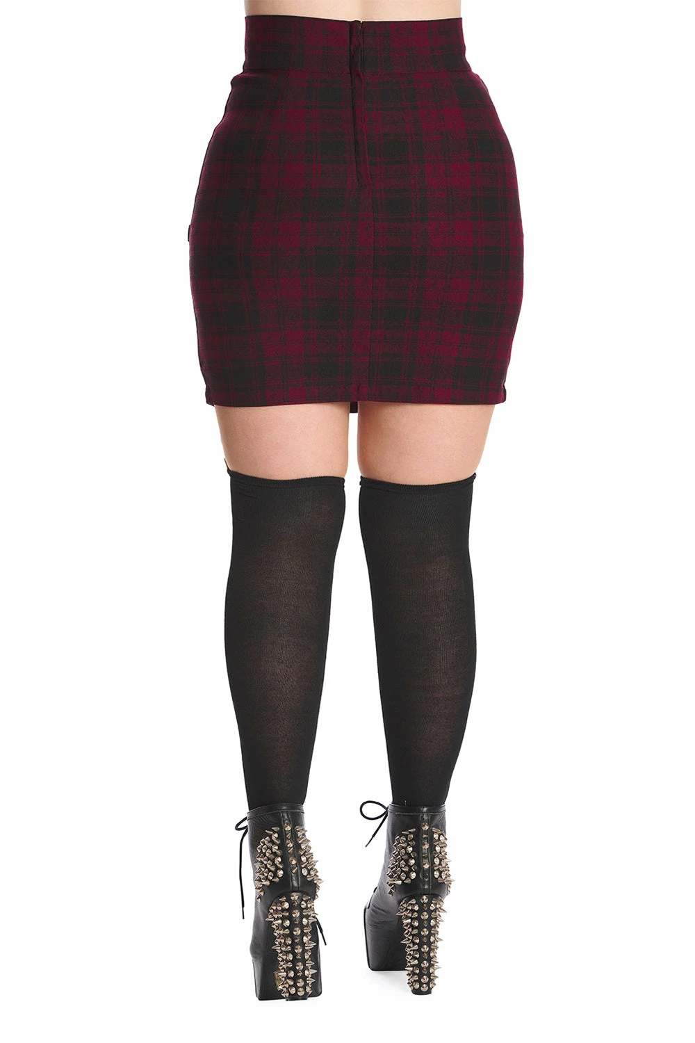 Banned Apparel Banned Rhan Skirt Burgundy Tartan - Image 4