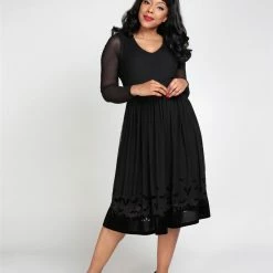 Collectif Mavis Bat Mesh Border Swing Dress