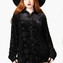 Killstar Alchemight Burnout Button-Up Shirt