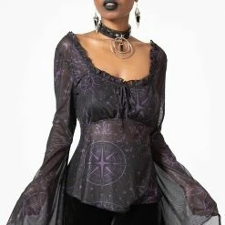 Killstar Astromancy Mesh Long Sleeve Top