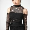 Killstar Burn Out Fishnet Crop Top