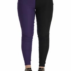 Banned Apparel Banned Bailey Half & Half Trousers - Purple & Black