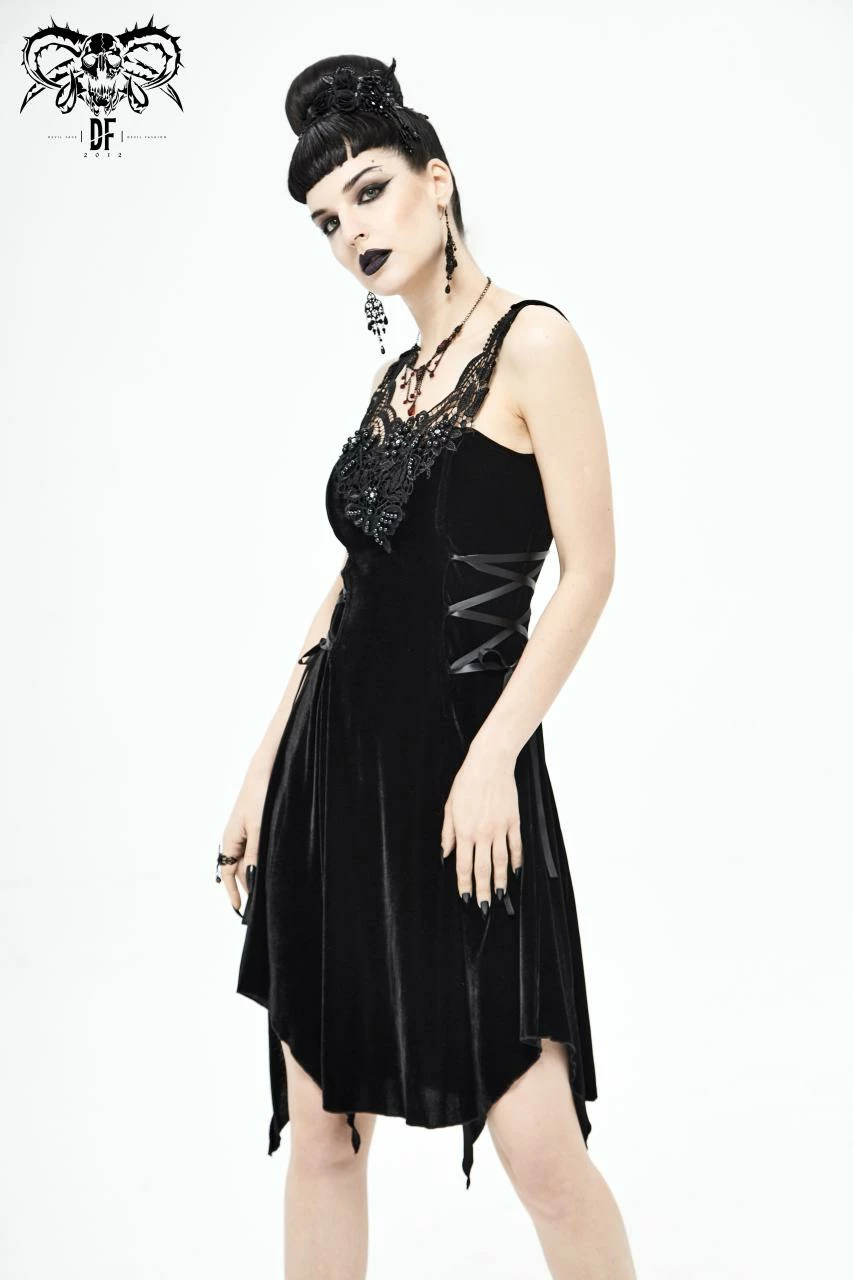 Devil Fashion Noemi Velvet Dress - Image 2