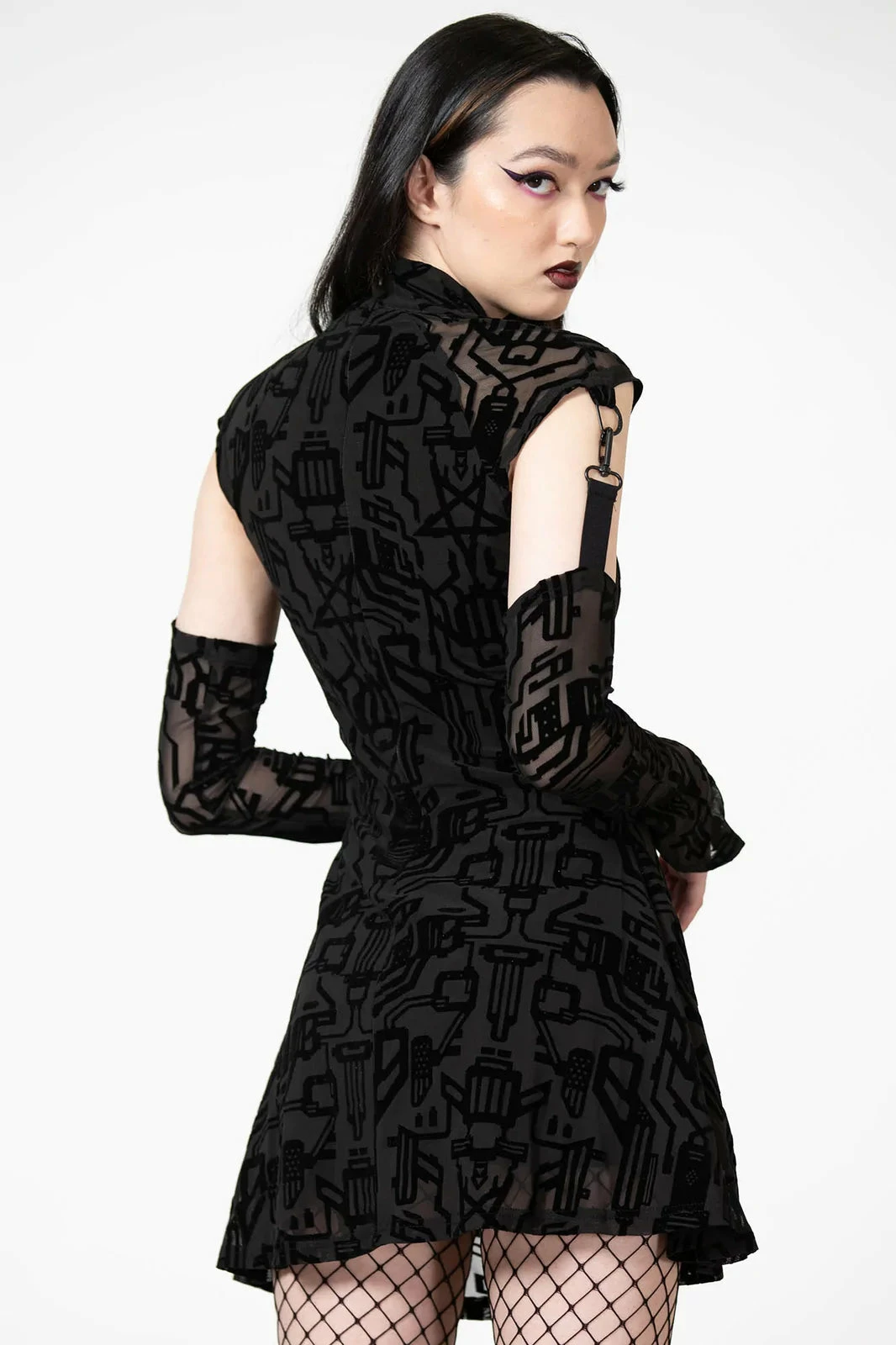 Killstar Digital Daze Mesh Dress - Image 4