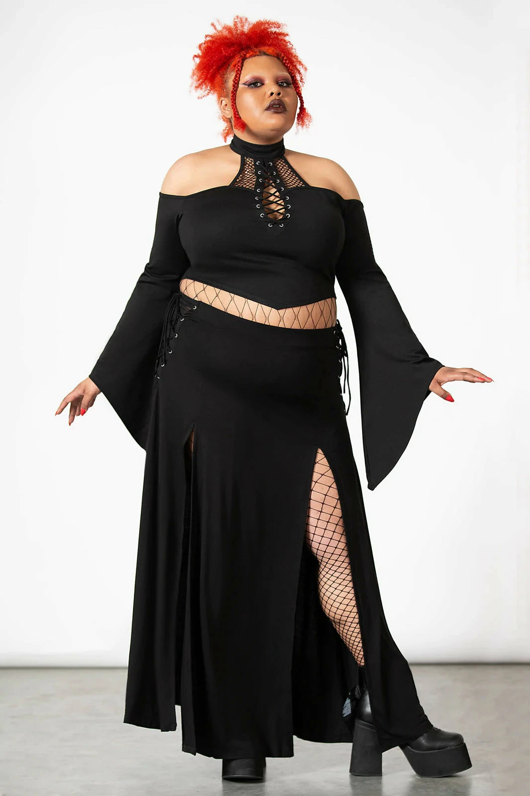 Killstar Hellverina Split Maxi Skirt - Image 5