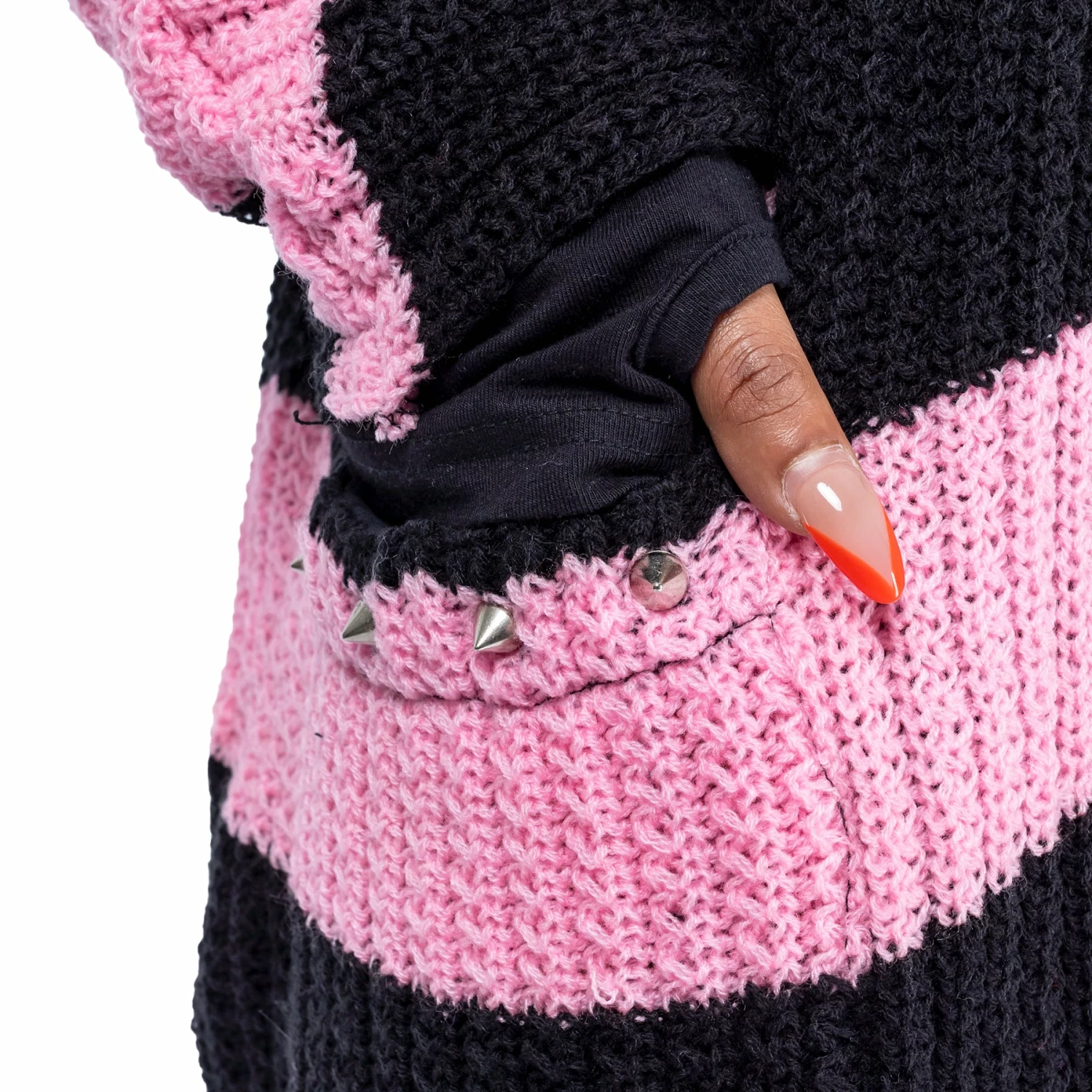 Innocent Heartless In A Daze Cardigan - Black And Pink - Image 3