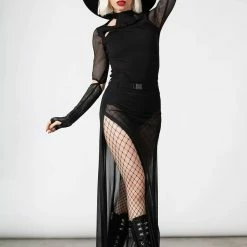 Killstar Lazer Beam Fishnet Sleeve Top