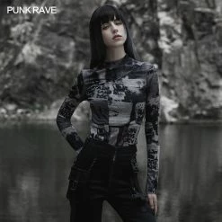 Punk Rave Sorcha Long Sleeve Top Grey