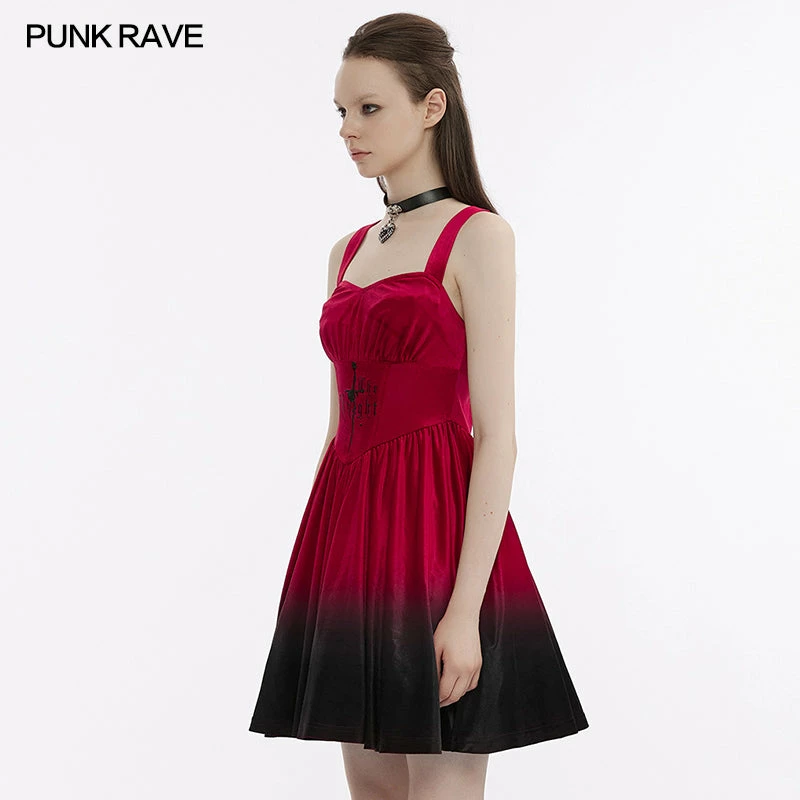Punk Rave Pixie Dress - Red & Black - Image 3