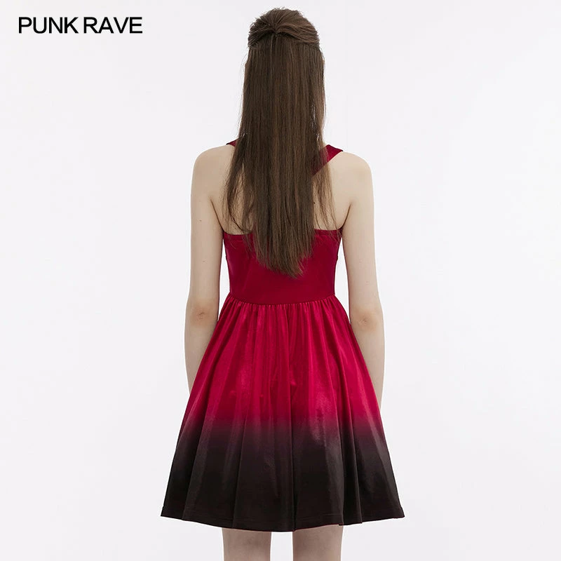 Punk Rave Pixie Dress - Red & Black - Image 4