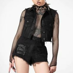 Killstar Prediction Patch Denim Shorts