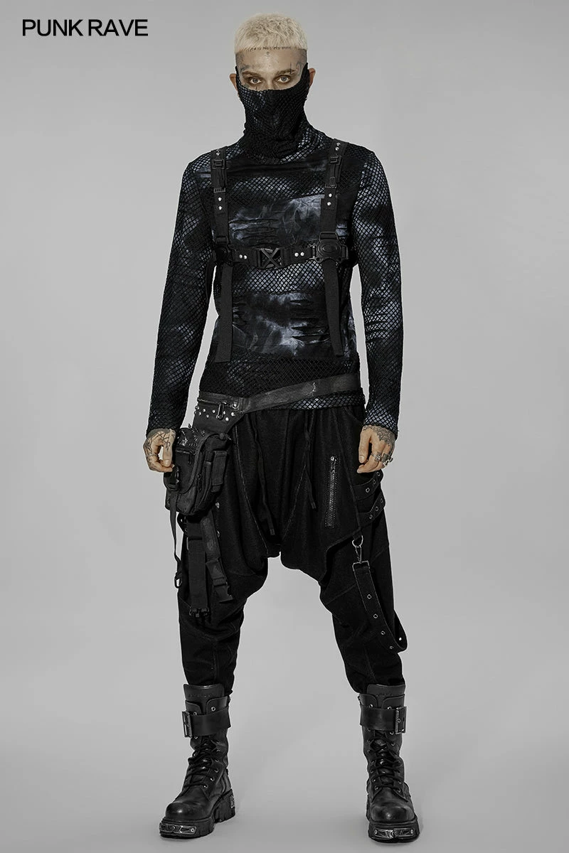 Punk Rave Raiden Top - Black And Grey - Image 2