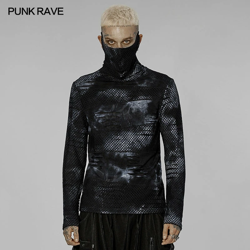 Punk Rave Raiden Top - Black And Grey
