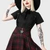 Killstar Study Hell Suspender Skirt - Crimson