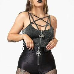 Killstar Synth Sigil Fishnet Bike Shorts