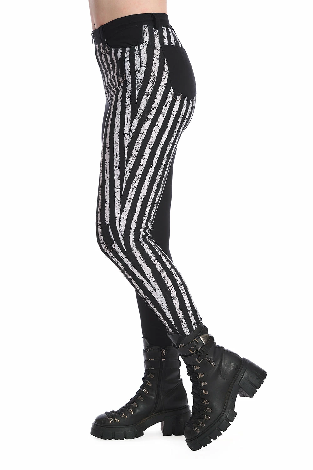 Banned Apparel Banned Spooky Night Walks Half And Half Trousers - Image 2