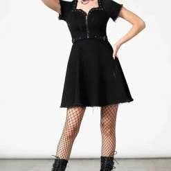 Killstar Time Out Zip Denim Dress
