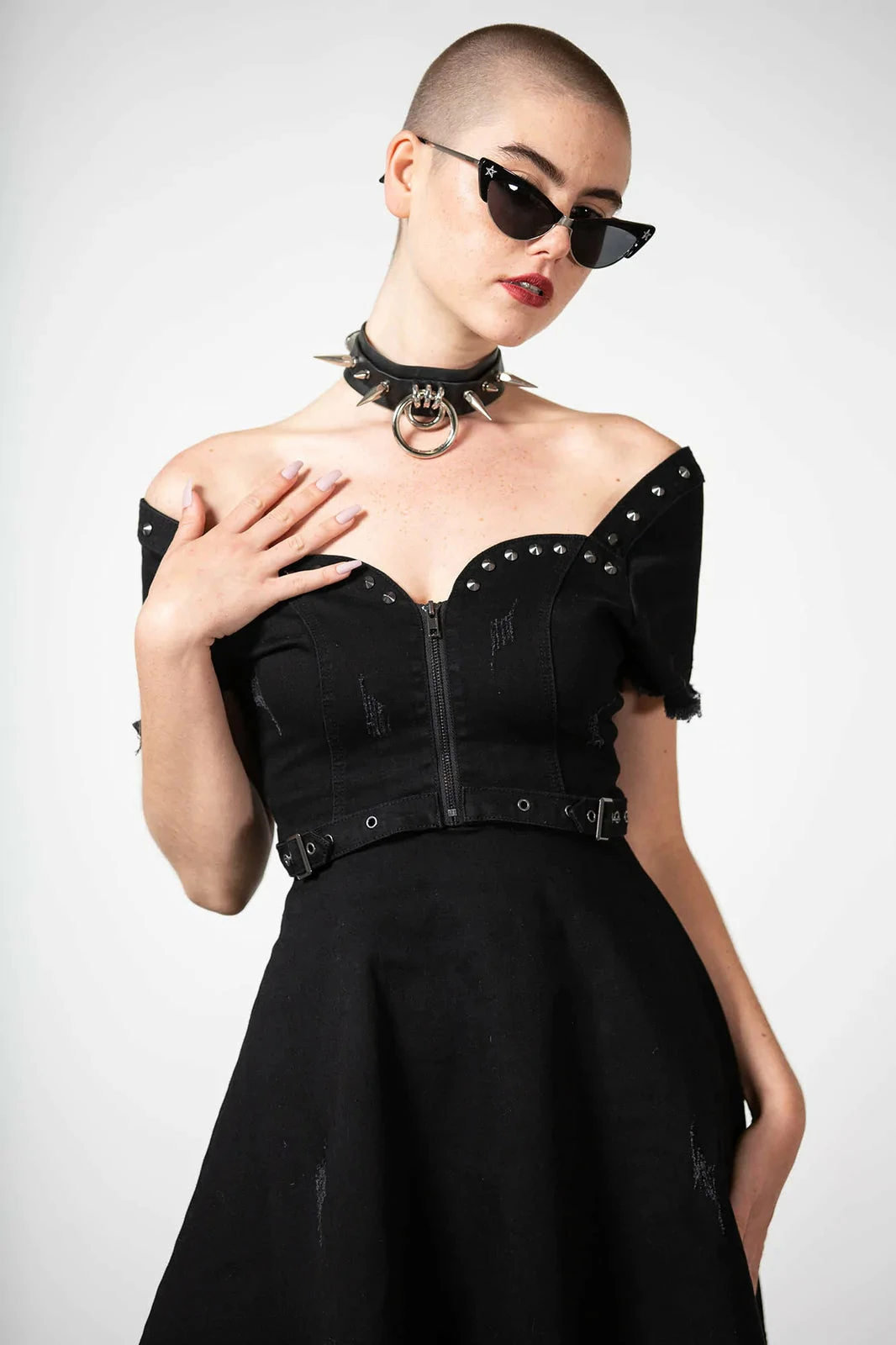 Killstar Time Out Zip Denim Dress - Image 2