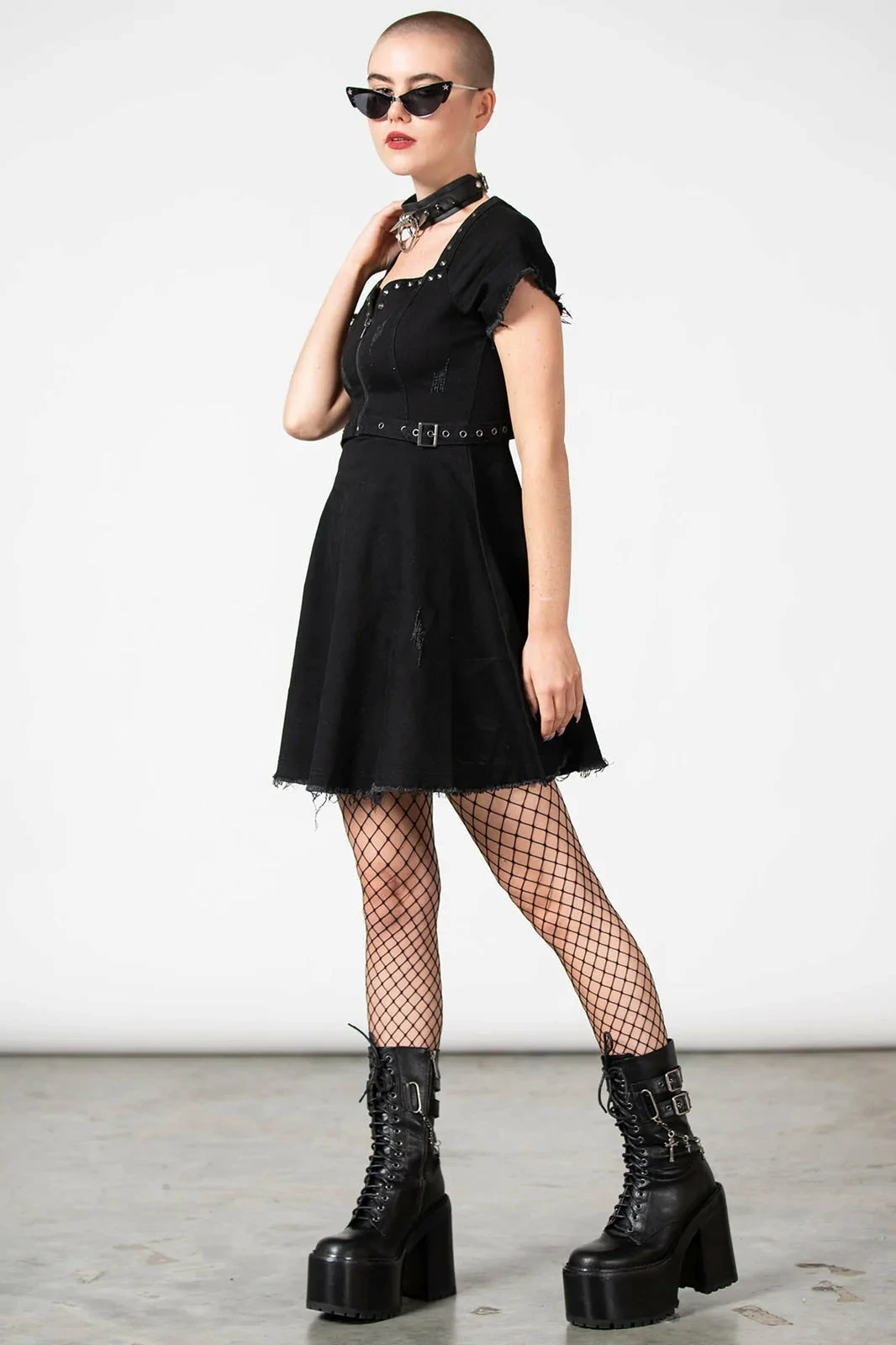 Killstar Time Out Zip Denim Dress - Image 3
