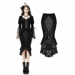Dark In Love Zira Velvet Fishtail Skirt