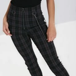 Hell Bunny Cobain Capris - Grey