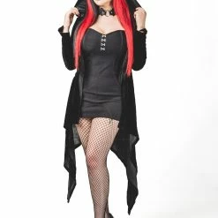 Necessary Evil Aphrodite Velvet Hooded Cardigan